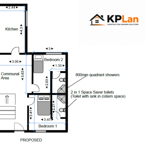 Downstairs proposed HMO application drawing Stanley 